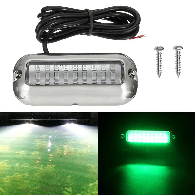 

50W Stainless Steel Stern Lamp 27LED Boat Light Underwater Pontoon Marine Transom Waterproof Light Boat Accessories Auto Parts
