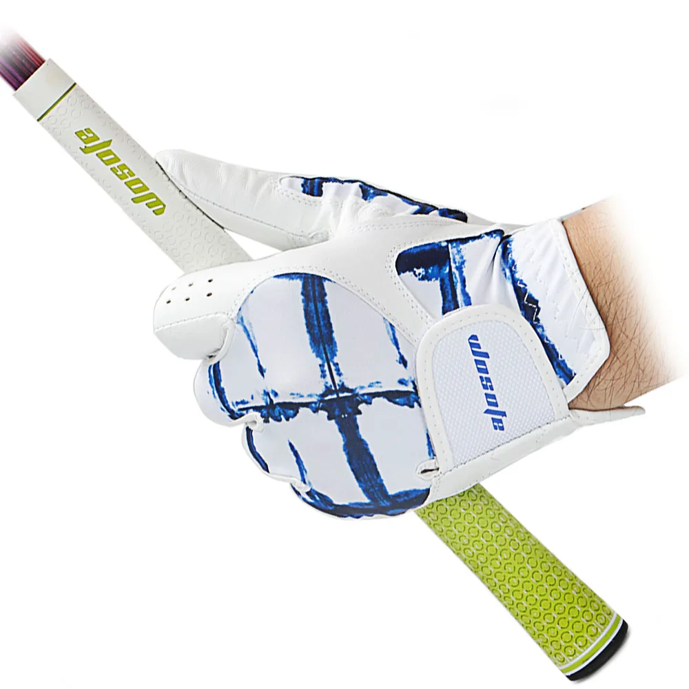 Перчатки для гольфа мужские левые перчатки мягкие дышащие перчатки для гольфа из овчины белый/синий