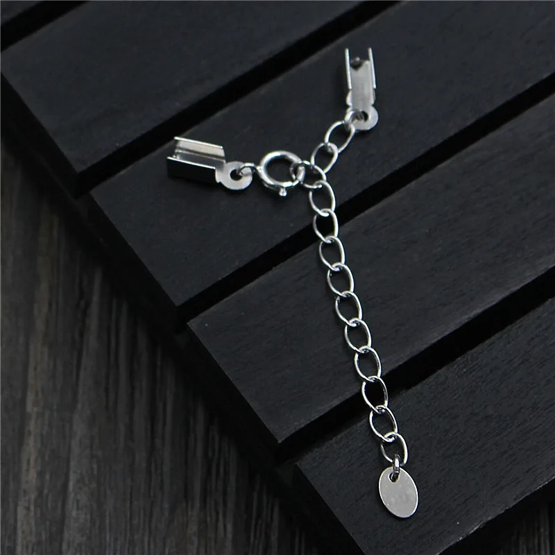 S925 Sterling Silver DIY Handmade Accessories Material Bracelet Full Connection Buttons Leather Rope Necklace Ending Clip | Украшения и
