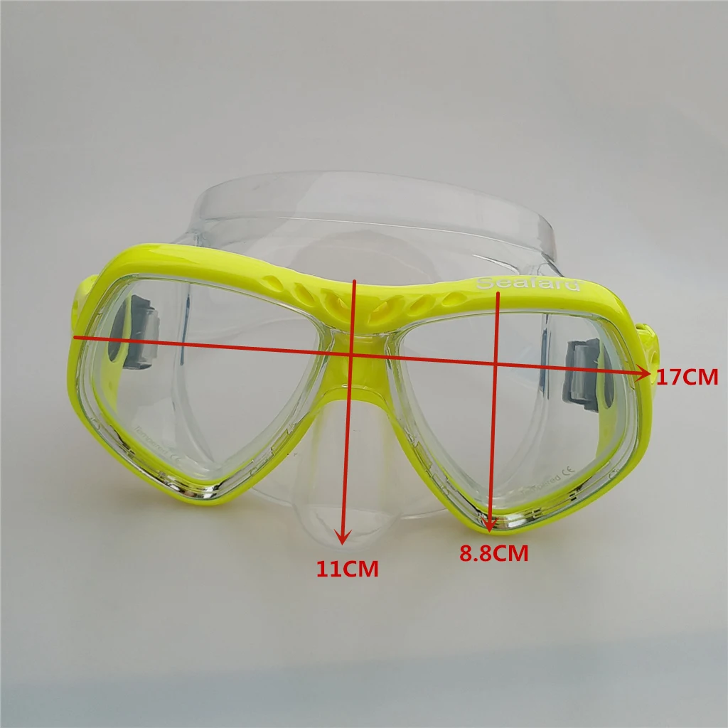 Professional Scuba Diving Mask Wear Resistant Underwater Swimming Snorkeling Spearfishing Glasses Adjustable Strap for Men Women
