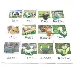 Языковой материал Монтессори изучение слов Ферма Животных соответствующие Развивающие игрушки для детей 3 лет Juguetes Монтессори F2644H