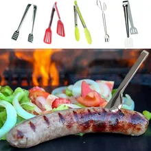 11styles 6/9/9.7″ Food Grade Plastic Tongs Stainless Steel Handle Bread Tongs BBQ Clip noodles clip Grip Cake Salad Kitchen Tool