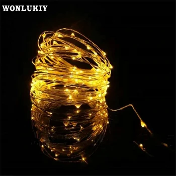 

LED Silver Copper Wire String Light DC12V 20M 200Leds Outdoor Christmas Starry Garland Wedding Holiday Party Decoration Lights