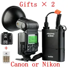 New Godox WITSTRO AD360II TTL X1 C/N Wireless Power Control Outdoor Flash Light + PB960 Power Battery Pack Kit Black for Canon