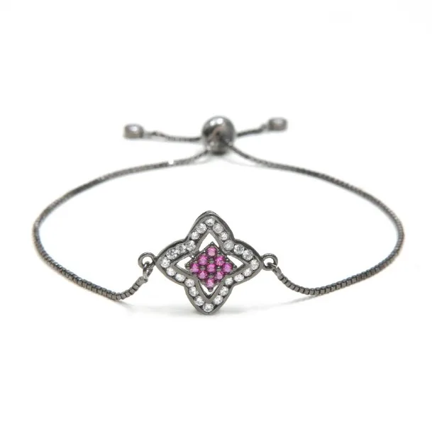 

gold silver Chain bracelet micro pave cz zircon rope adjusted Macrame bracelet Charm Bangle hyf432 for woman jewelry Sweet