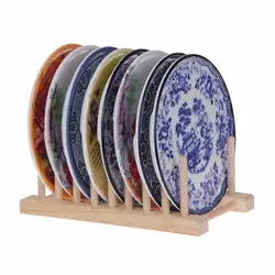 Новые бамбуковые стеллаж для хранения тарелок деревянные бутылки стойки горшки подставка для крышек миски Детские Держатель Кухня