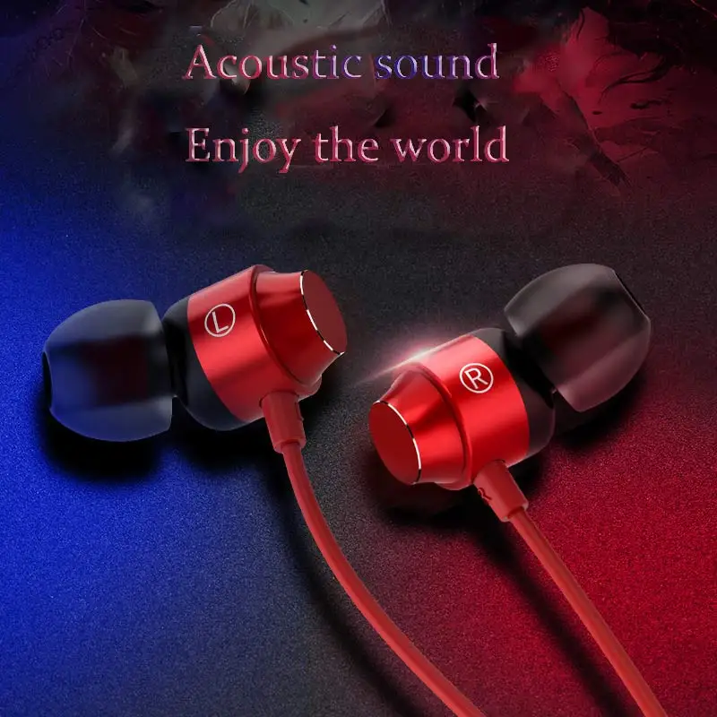 Type-C Metal Earphone for Oneplus 8 7 Pro In-ear Mic Wire Control Bass Magnetic Headset Earbuds for iPhone 12 13 Huawei P40 Pro running headphones