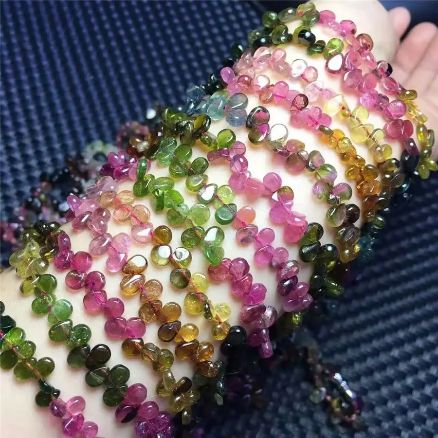 

Fashion Bracelets 100% Genuine Natural Colorful Tourmaline Quartz Crystal Fashion For Women Femme Gift Colorful Necklace AAAAA