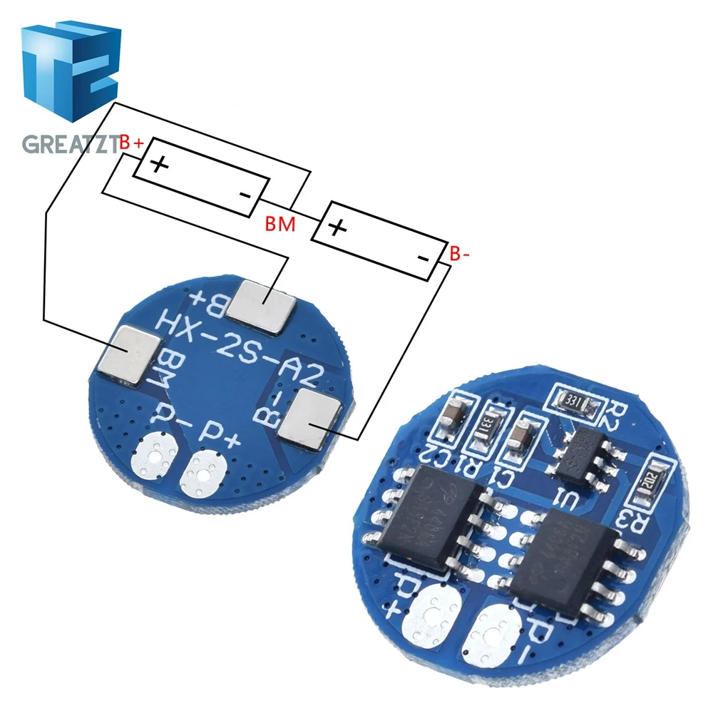 

GREATZT 2S 5A Li-ion Lithium Battery 7.4v 8.4V 18650 Charger Protection Board bms pcm for li-ion lipo battery cell pack