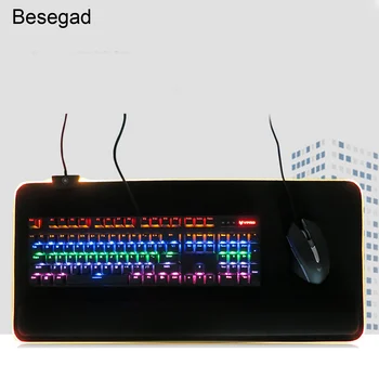

Elisona 680x320mm LED RGB Mouse Pad Mat Large USB Wired Colorful Lighting Gaming MousePad for Overwatch Csgo Dota Lol Game