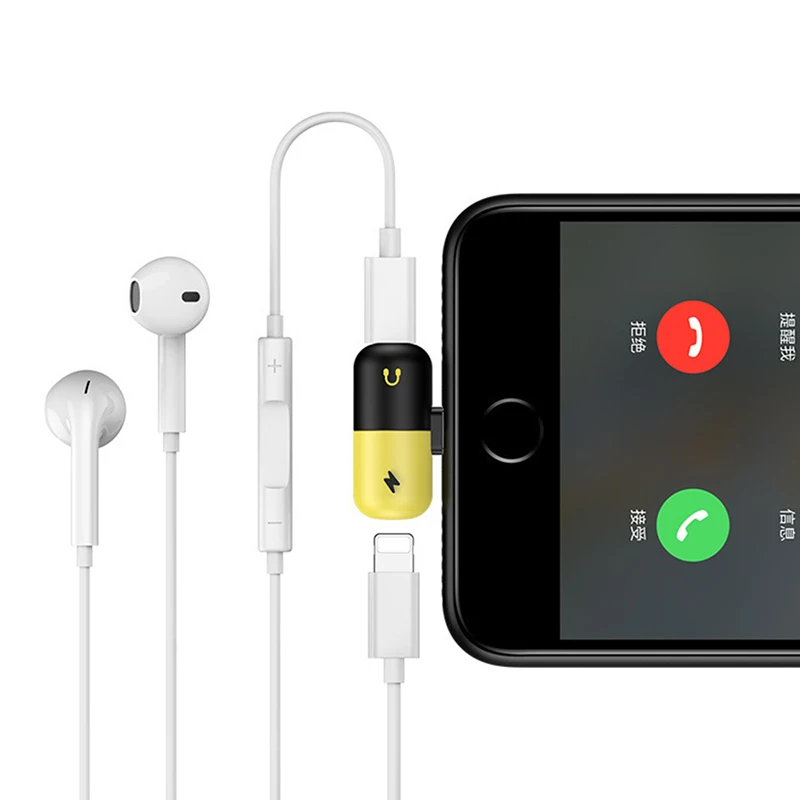 

LinXiang Dual Ports Connector Splitter Audio Charge Mini Mobile Phone Adapter For Lightning Jack iPhone