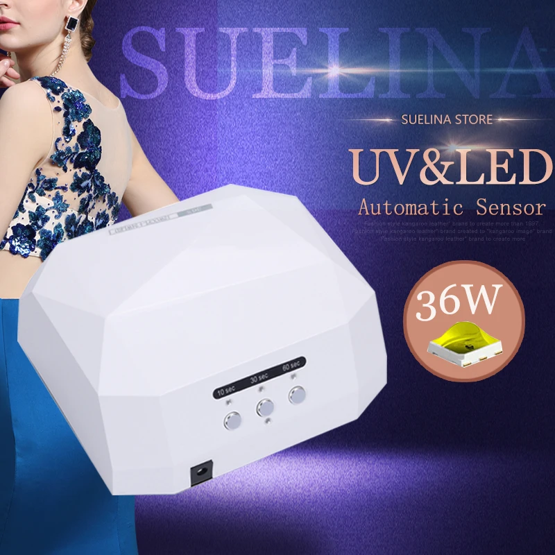 

Sun 36W Diamond Nail Dryer Upgraded LEDUV Lamp For Nail Art Dryer Gel Nail Polish Drying Manicure Hotsale 13days ONLY !!