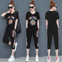 black tracksuits for women outfit sportswear co-ord set 2 piece sets 2019 top and pant suits summer plus size sets suit clothing black spaghetti sequins design co ord with choker