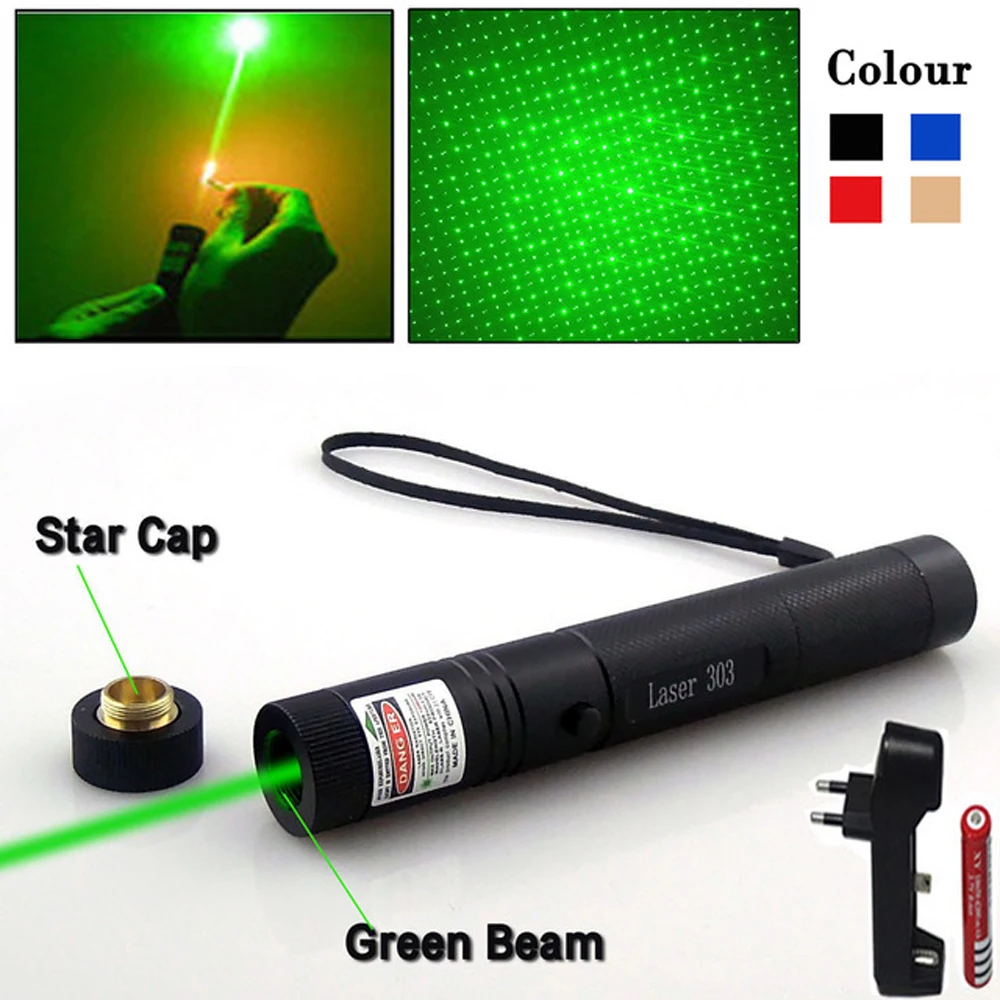 

Hunting Green Laser Pointer Pen Adjustablefocus Starry Head Burning Match green lazer sight 303 For 5000-10000 Metersq