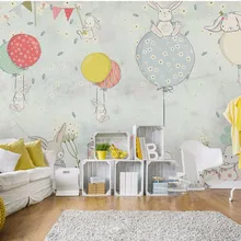 Пользовательские обои 3d скандинавские Простые Модные простые и элегантные воздушный шар Банни детская комната фон обои