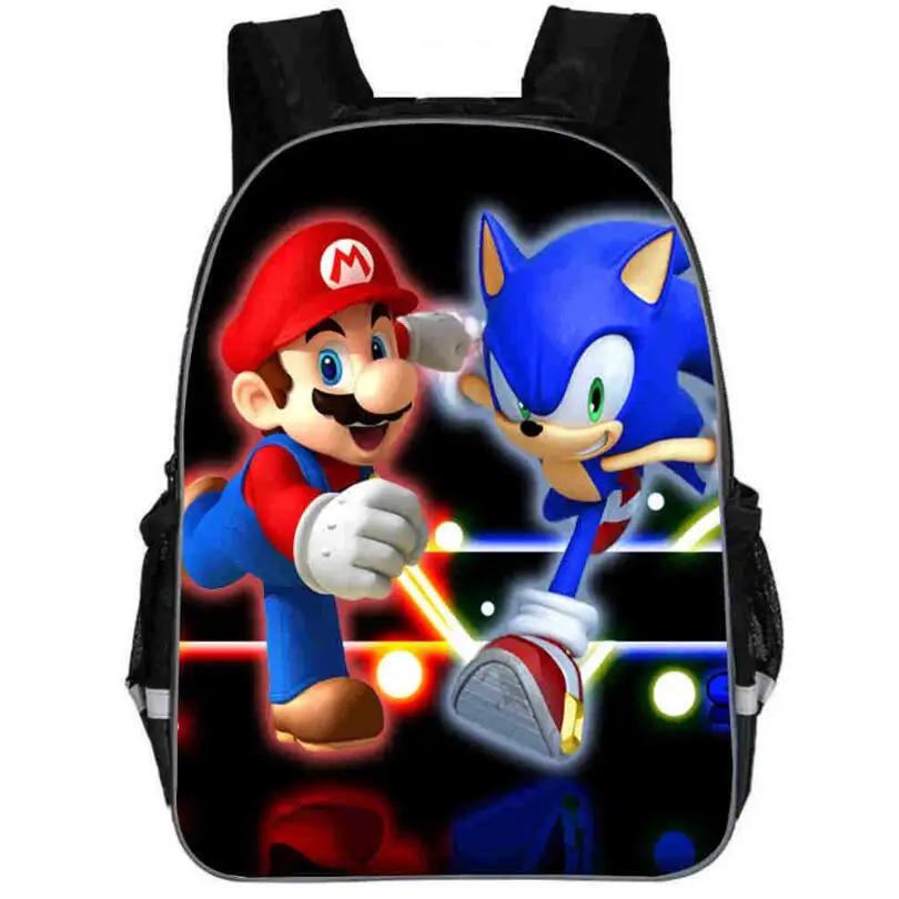 Лидер продаж детский рюкзак с мультипликационным принтом Super Mario Bros Sonic школьная