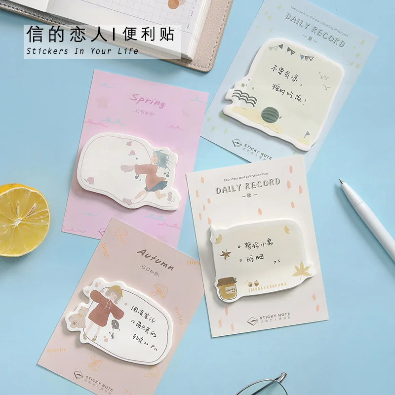 30 шт./лот всесезонные милые наклейки для записей в стиле Kawaii клейкие стикеры