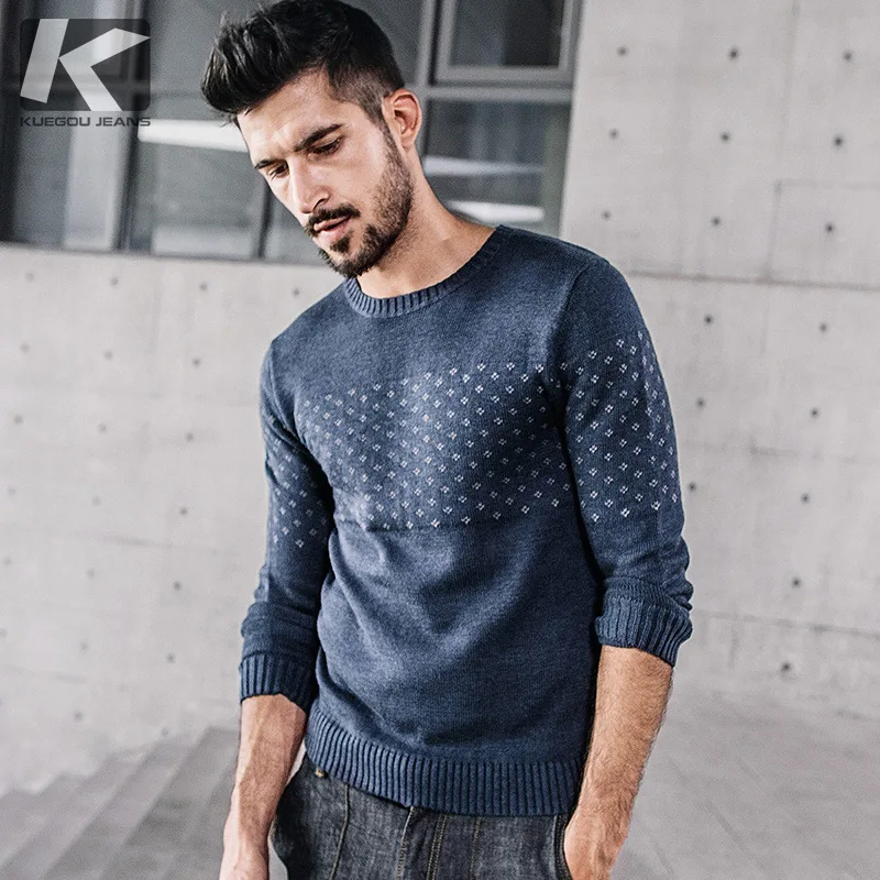 Designer Pullover font b men b font Kuegou 2017 font b Men s b font Long