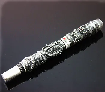 

JINHAO Silver Dragon Carved With RED Diamond Rollerball Pen