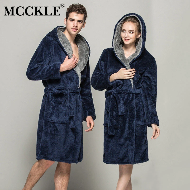 

Women's Winter Lovers Hooded Velvet Bathrobe Belt Flannel Robes Nightgown Women 2019 Warm Robe Dressing Gown Homewear Unisex