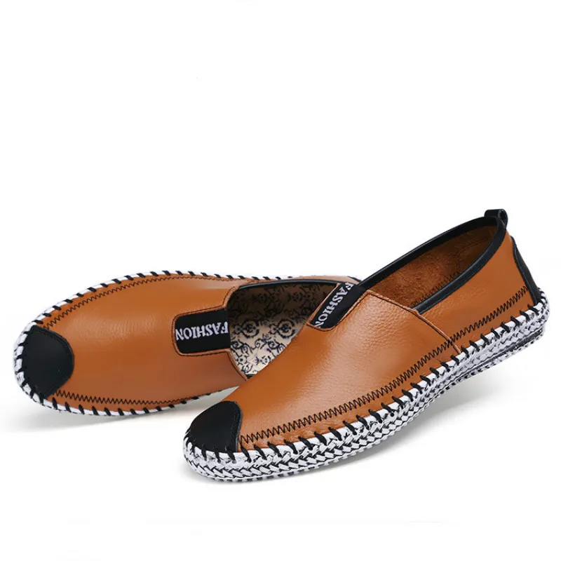 

Large-size leather shoes new 2019 cowhide sneakers Outdoor soft sole breathable, wear-resistant and skid-resistant men's shoes