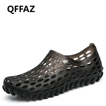 

QFFAZ flat sandals mens Summer Men Sandals Hollow Cheap Men Slippers Sandals Light Beach breathable men shoes Casual Big Size 45