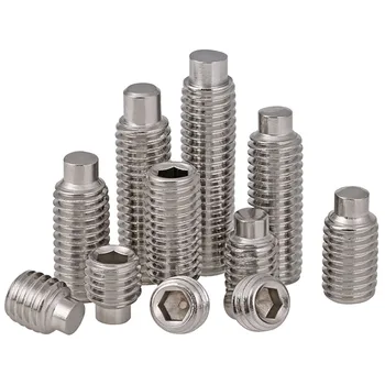 

DIN915 M3-M10 304 Stainless Steel Male Terminal Set Bolt Grub Convex End Screw Inner Hexagonal Socket Headless Screws