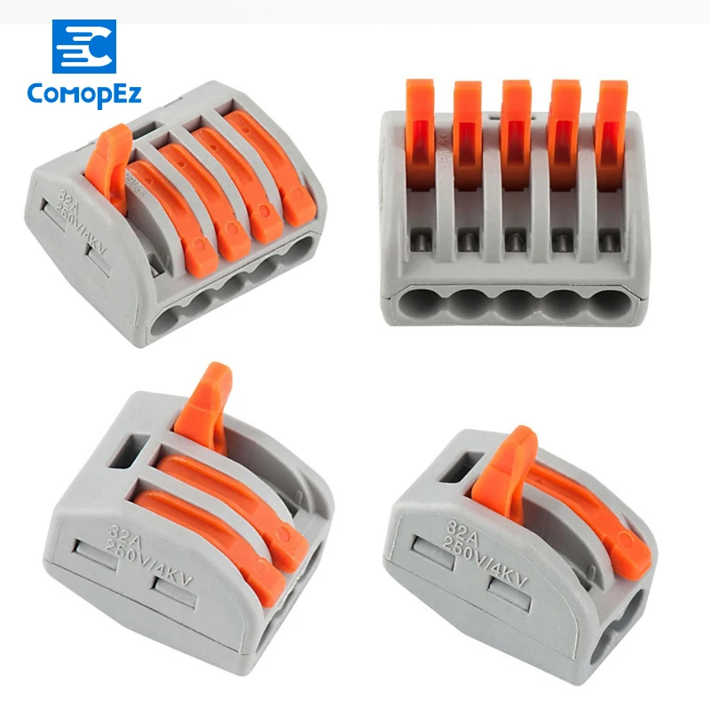 

10pcs/lot WAGO Wire Cable Connector Terminals Mini Fast Connectors 2pin 3pin 4pin 5pin push-in Terminal Block