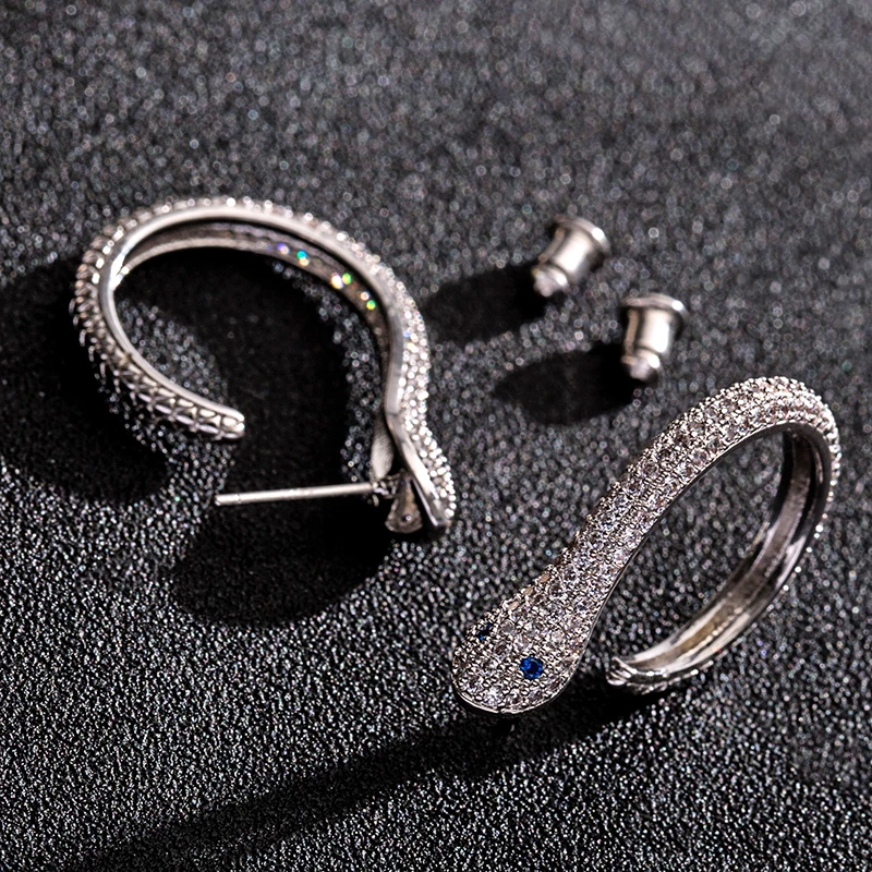GAOLA Новый дизайн классический серебристый цвет Lovely Snake серьги с цирконием