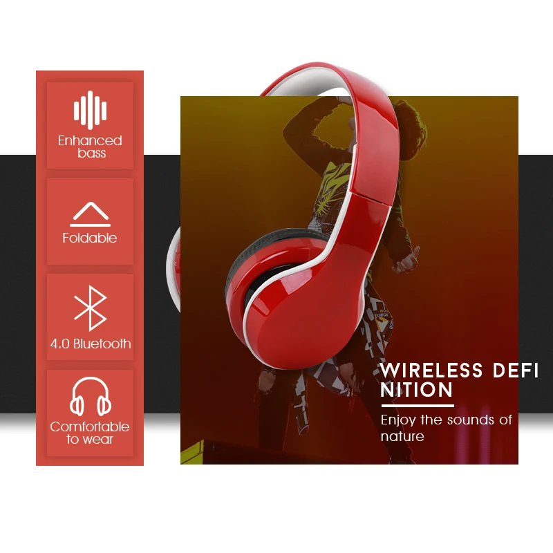 Magift11 Беспроводной bluetooth наушники bt 4.1 Поддержка TF карты FM Радио с микрофоном