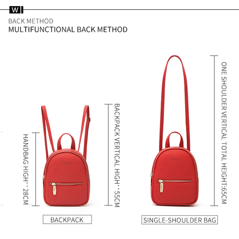 WEICHEN Multi-función de las mujeres Mochila de cuero de las señoras bolsos de hombro de mujer de la moda Mochila pequeña Bolsa saco nuevo WEICHEN Multi-función de las mujeres Mochila de cuero de las señoras bolsos de hombro de mujer de la moda Mochila pequeña Bolsa saco nuevo