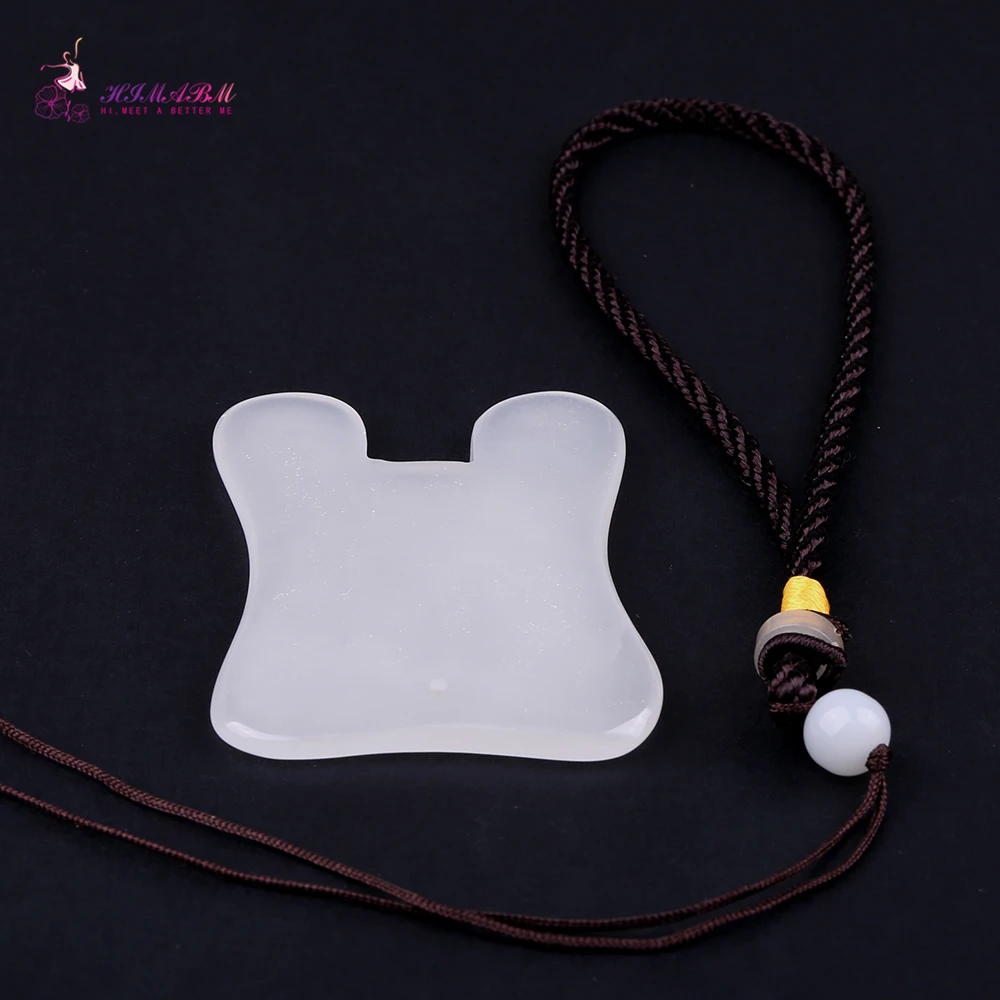 1 Pcs 100% natural white guasha board massage tool facial treatment scraping tool for body health care 1 Pcs 100% natural white guasha board massage tool facial treatment scraping tool for body health care