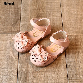 

Spring and summer new 1-3 years old baby girl student half sandals bow small princess shoes toddler shoes