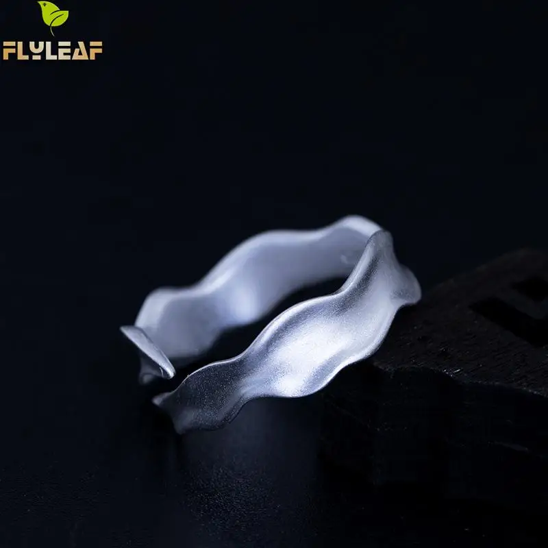 

Flyleaf Frosty Style Wavy Seaweed Open Rings For Women 2018 New Trend 100% 925 Sterling Silver Lady Fashion Jewelry
