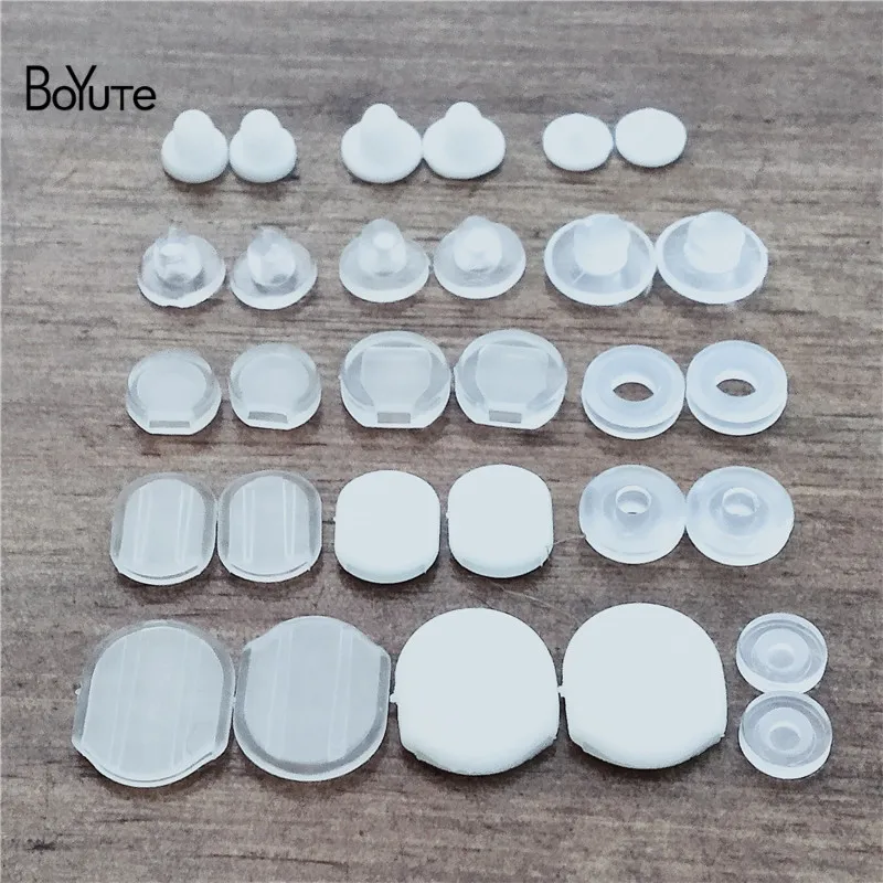 BoYuTe Wholesale White Transparent Soft Silicone Anti-Pain Ear Clip Pad Earrings Accessories DIY Jewelry Findings Components (6)