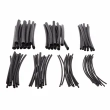 70Pcs 1mm 2mm 2.5mm 3mm 4mm 5mm 6mm Heat Shrink Heat Shrinkable Sleeving Black