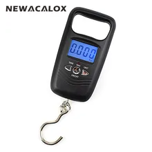NEWACALOX 110lb x 0 01lb Mini Portable Scale for Fishing Luggage Travel Weight Hanging Hook Scale