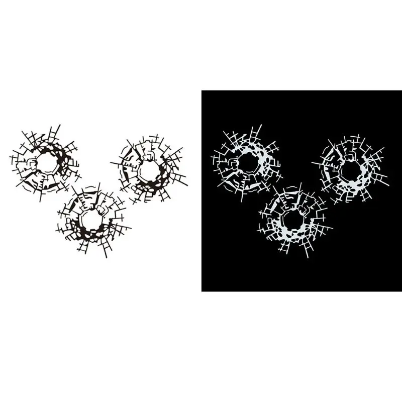 3 шт./компл. 18 см* 13,5 см пуль Стекло Art Наклейки на авто-Стайлинг наклейка