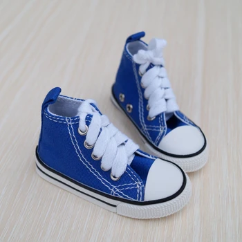 

BJD SHOES Blue Sneakers Canvas Shoes Sports Flats For 1/4 17" 44cm 1/3 1/6 MSD SD YOSD BJD doll DK DZ AOD DD Doll FREE SHIPPING