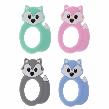 

Fox Silicone Teething Toy Baby Teether Beads DIY Chew Necklace Nursing Pendant