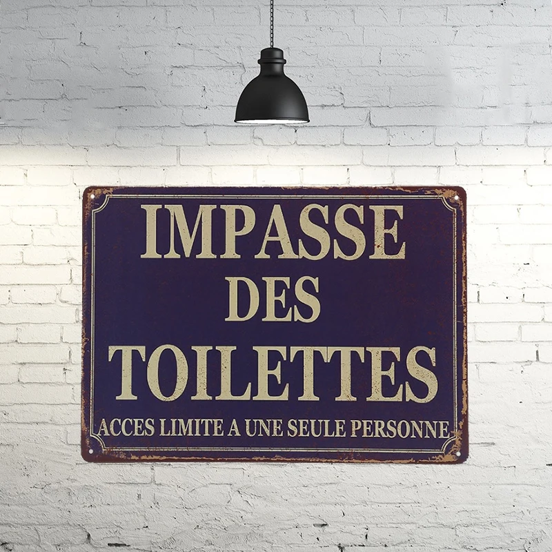 1 шт. жестяные таблички с французским ограниченным доступом|sign plate|metal wall plaquesvintage