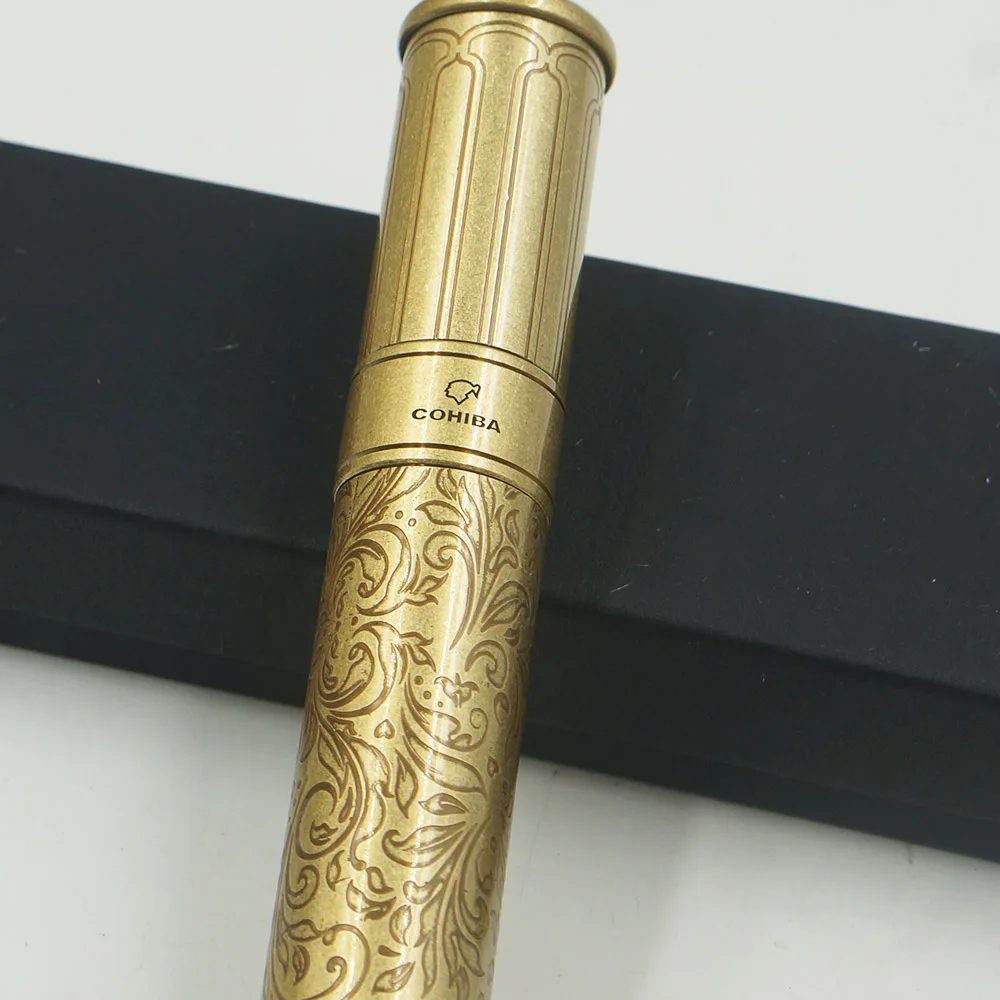 COHIBA качество Бронзовый Резные чехол для сигар чехол для путешествий держатель хьюмидор