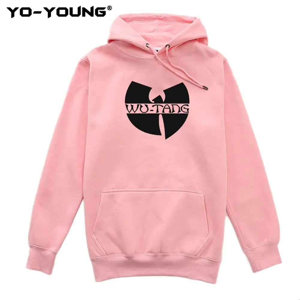 Yo-Young Steetwear Толстовка флисовый свитшот с логотипом Wutang Clan, повседневные уличные толстовки унисекс - Цвет: Pink Hoody