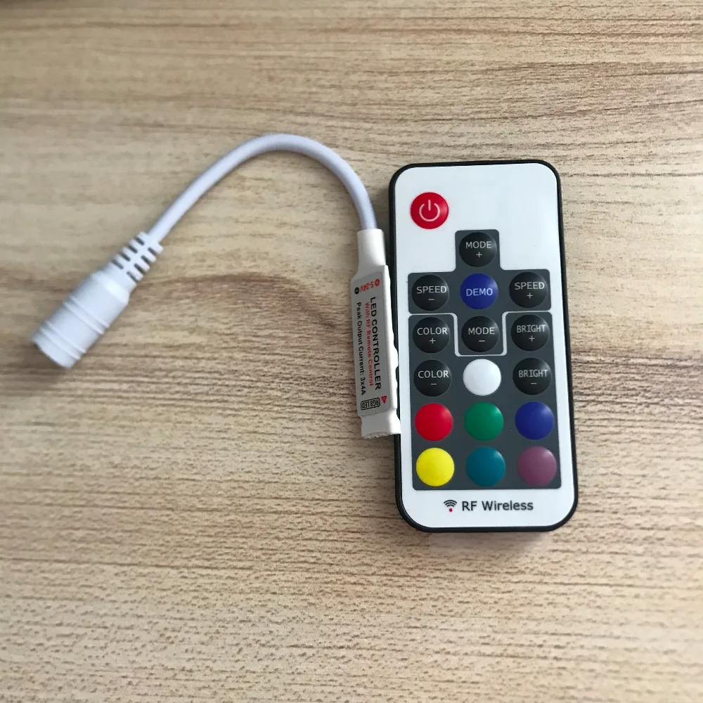 Светодиодный RGB контроллер DC12 24V 17key RF беспроводной пульт дистанционного