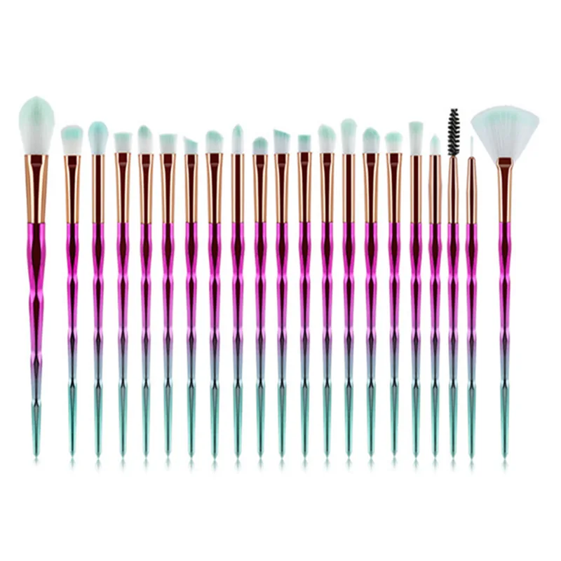 

20pcs Brushes Set Diamond Eye brush Spiral Colorful Gradient Makeup Brush Cosmetic Tools