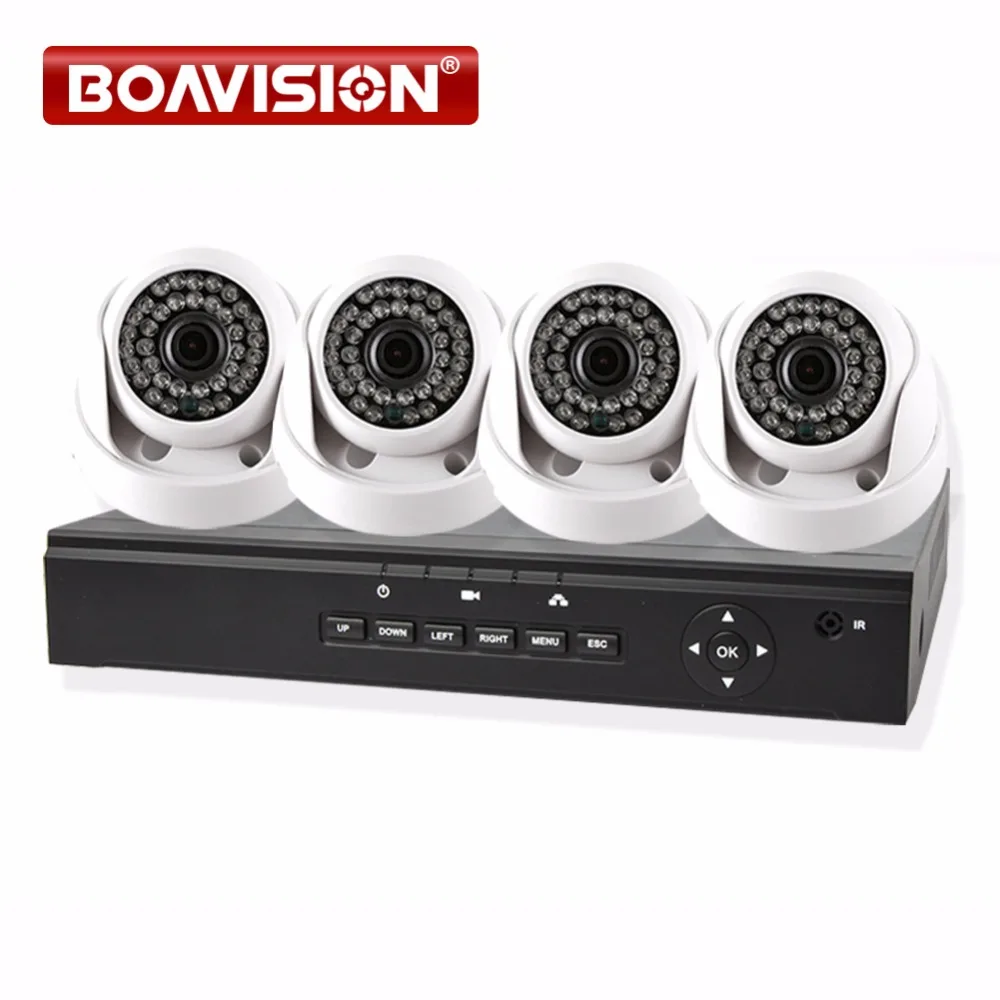 

Home Surveillance 4CH CCTV NVR System POE Security 4PCS IP Camera PoE NVR Kit With 4 Indoor Dome PoE IP Camera 720P 1MP P2P