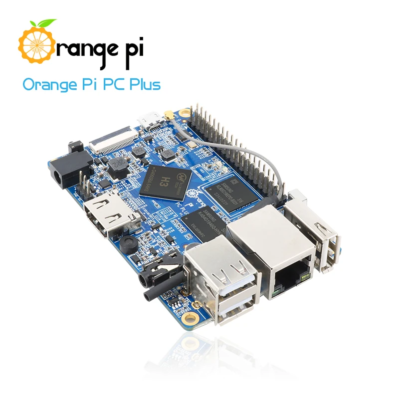 Orange Pi PC Plus Набор 3: PC Plus+ ABS Прозрачный чехол+ USB к DC 4,0 мм-1,7 мм кабель питания