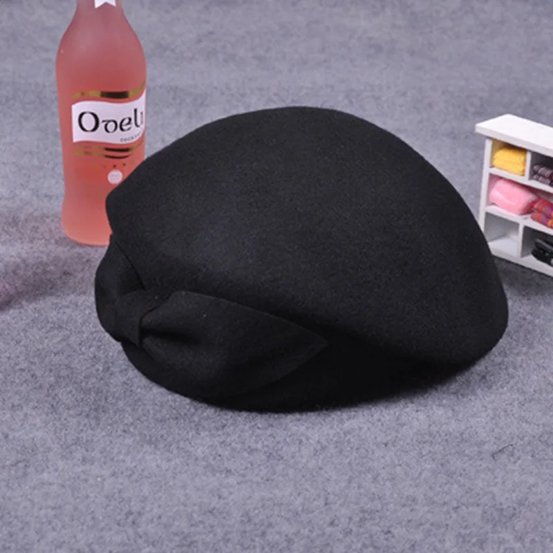 Winter Beret  Beanies Hat Women's Wool Hat Fashion Female Beret Cap French Trilby Soft Pillbox Hat Dress Hat