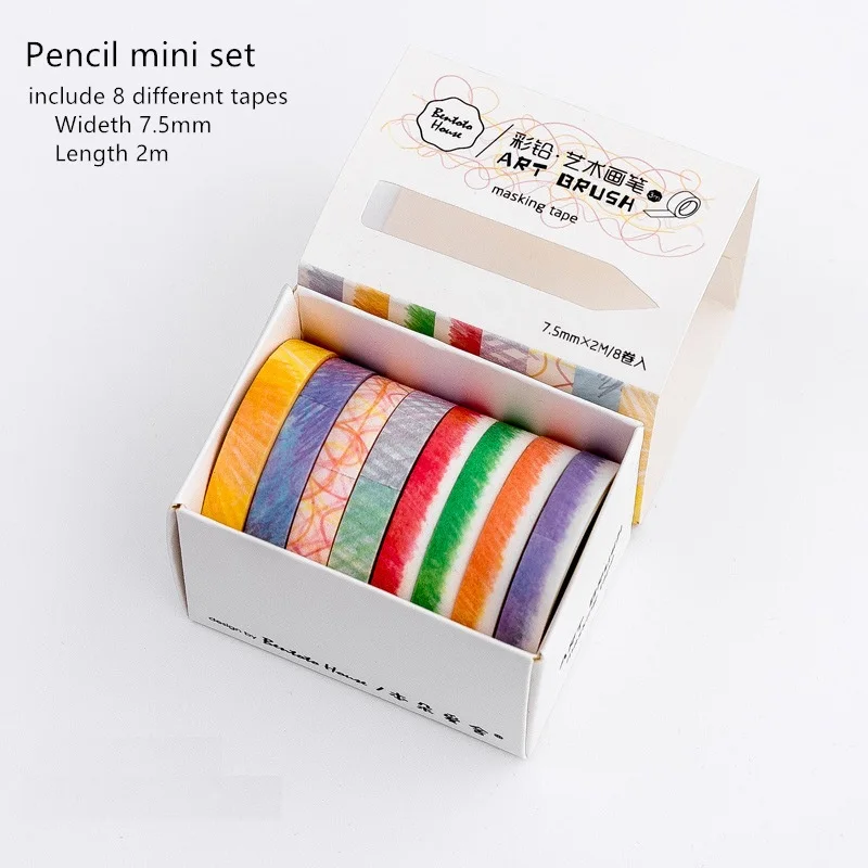 10pcs Basic Color Masking Tape Set Slim 8mm Multi Cute Pattern Decoration  Paper Washi Tapes Stickers Gift A6034 - AliExpress