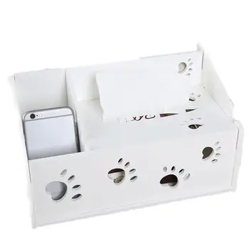 

Hot Creative Storage Box Tissue Remote Container Hollow Footprint Heart Organizer